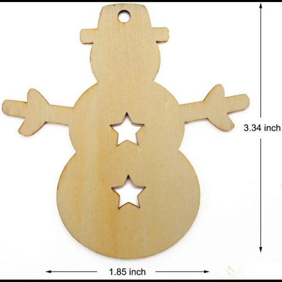 50 Pk Snowman Wooden Crafts to Paint Christmas Tree Hanging Ornaments - Picture 4 of 6